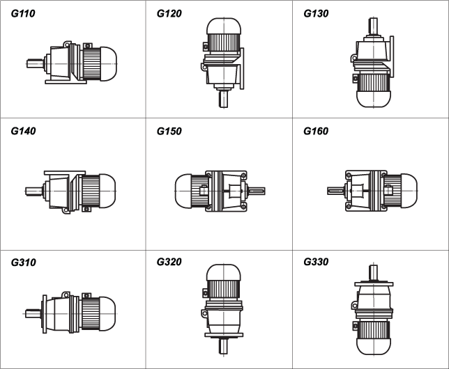 КОНСТРУКТИВНОЕ ИСПОЛНЕНИЕ ПО СПОСОБУ МОНТАЖА МОТОР-РЕДУКТОРОВ 3МП